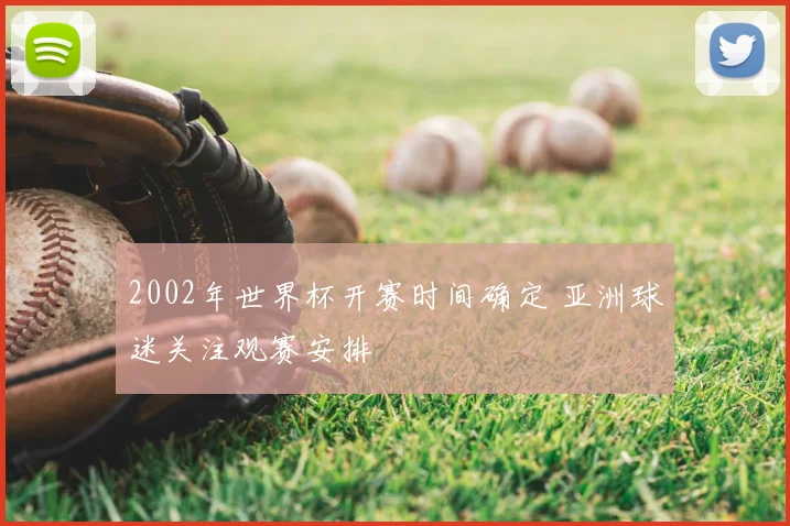 2002年世界杯开赛时间确定 亚洲球迷关注观赛安排