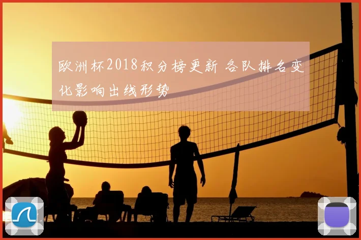 欧洲杯2018积分榜更新 各队排名变化影响出线形势